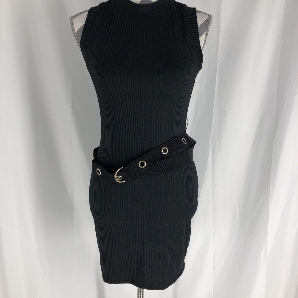 Material Girl Little black dress Sleeveless Bodycon Belted Small